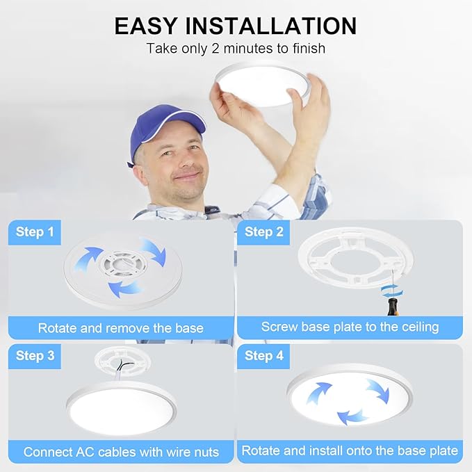 6Pack LED Flush Mount Ceiling Light: 12 inch Super Slim Dimmable & 5CCT (2700-6000K) Kitchen Lighting Fixtures Ceiling - 24W White Low Profile Ceiling Lamp for Bedroom Garage Hallway