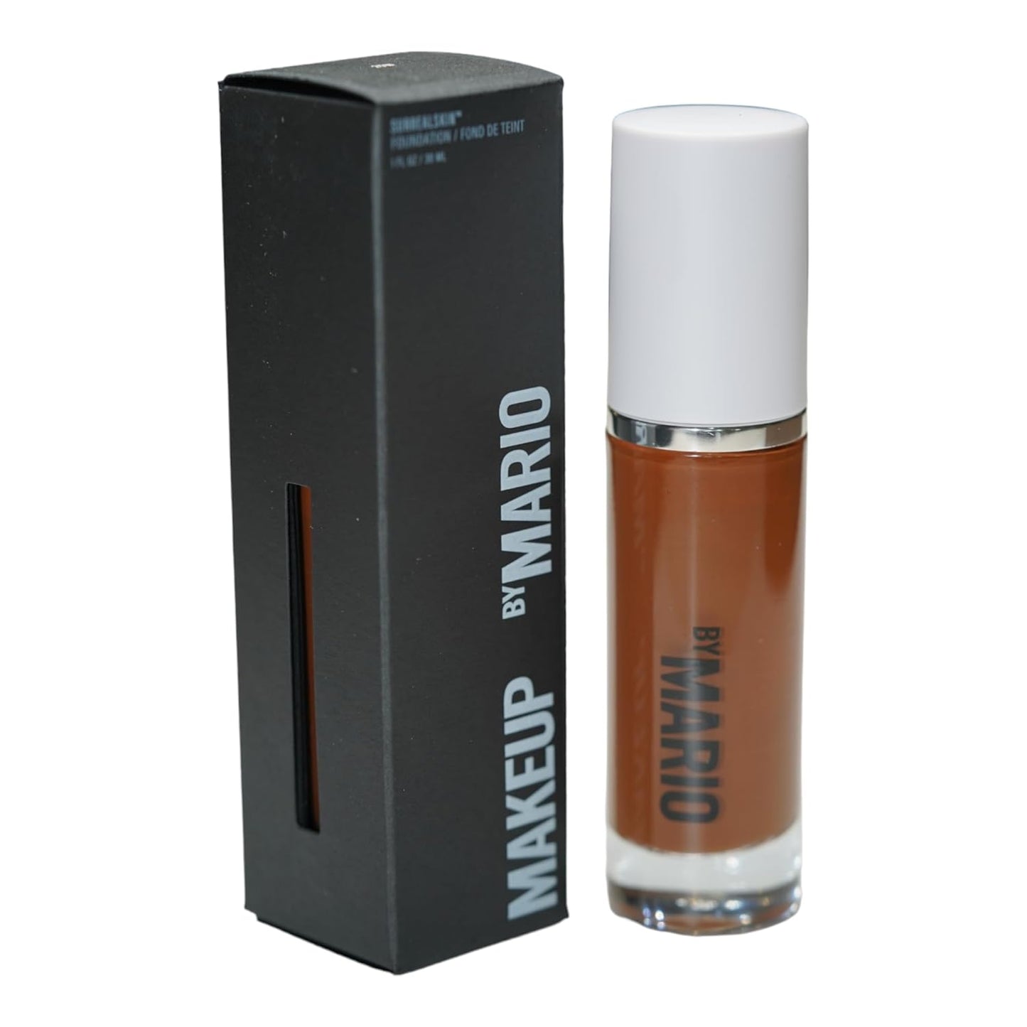 MAKEUP BY MARIO SurrealSkin Liquid Foundation, Liquid Formula, Vegan, Long-wearing coverage, Hydrating, Natural Finish, Size 30 mL (25W - dark with warm undertone)