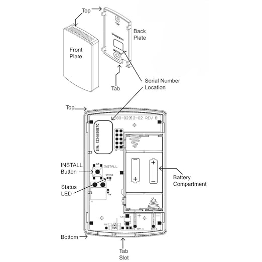 Trane Part# ZSENS930AW00MA Wireless Remote Indoor Z-Wave Temperature/Humidity Sensor use with Nexia HVAC ComfortLink Control System, Wi-Fi thermostats, Controllers or Zone Sensor