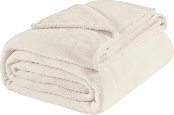 BEDELITE Fleece Blanket Twin Size Beige Throw Blankets for Couch & Bed, Luxury Plush Cozy Fuzzy Blanket 60x80 inches, Super Soft Warm Lightweight Throw Blanket for Travel Camping
