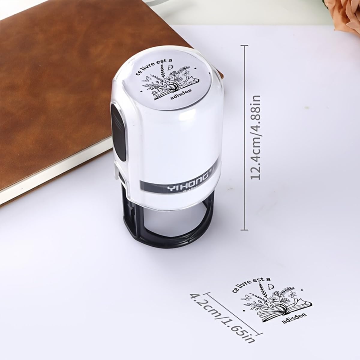 Custom Logo Stamp,Personalized Business Stamp,Customized Self-Inking Stamp Business Text Image Logo Stamp Round,Stamp for Official Documents, Packaging & Mail,4 Ink Colors Available (Green Case)