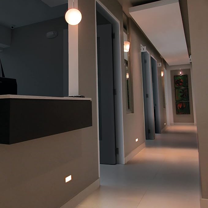 WAC Landscape Lighting, LEDme 120V LED Horizontal Invisible Trim Step and Wall Light 3000K Warm White Built-in LED in White