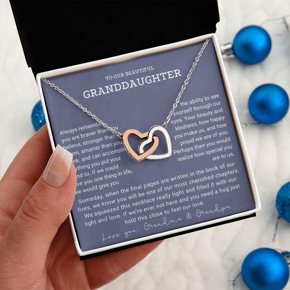 SUTERY To Our Granddaughter Necklace, Granddaughter Necklace From Grandparents, Granddaughter Gifts From Grandma And Grandpa, Graduation Gift, Surprise Christmas, Happy Birthday Message Card #23