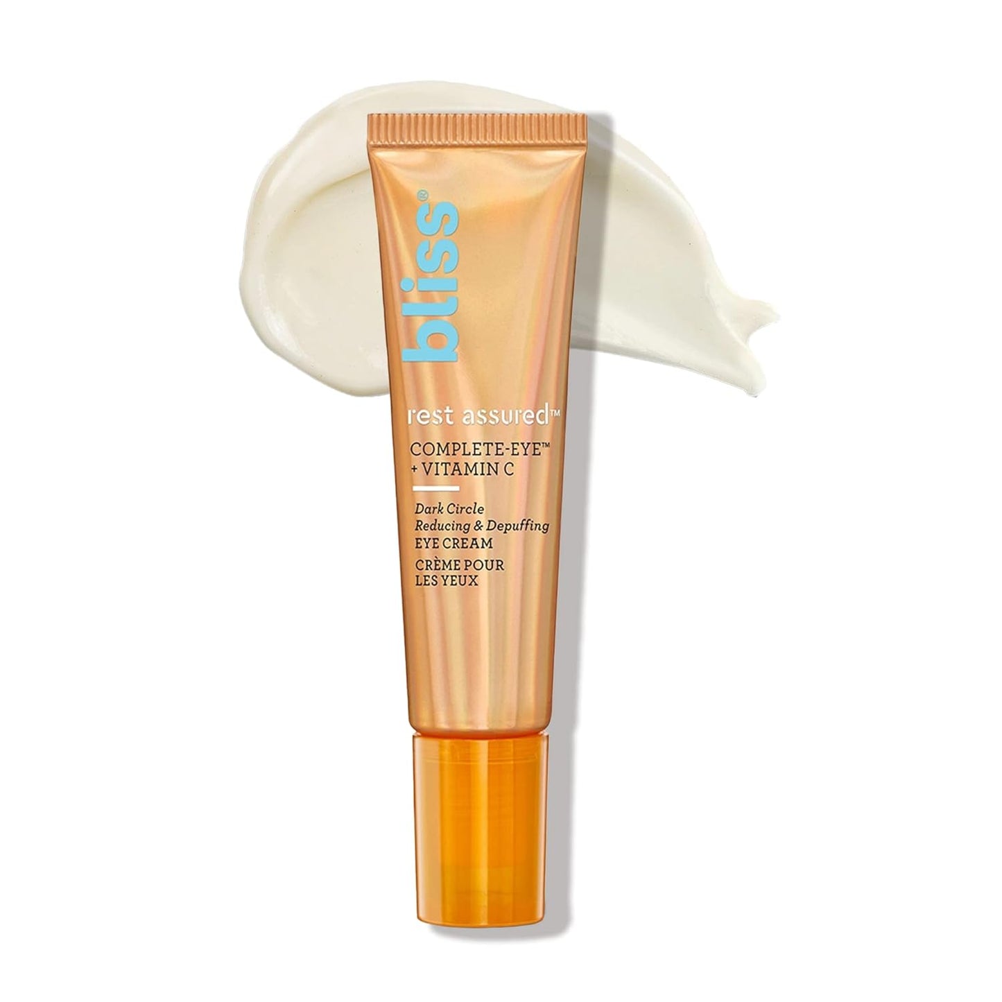 Bliss Rest Assured ⢠Eye Cream with Vitamin C & Caffeine - 0.5 Fl Oz - Dark Circle Reducing & Depuffing Eye Cream - Clean - Vegan & Cruelty-Free