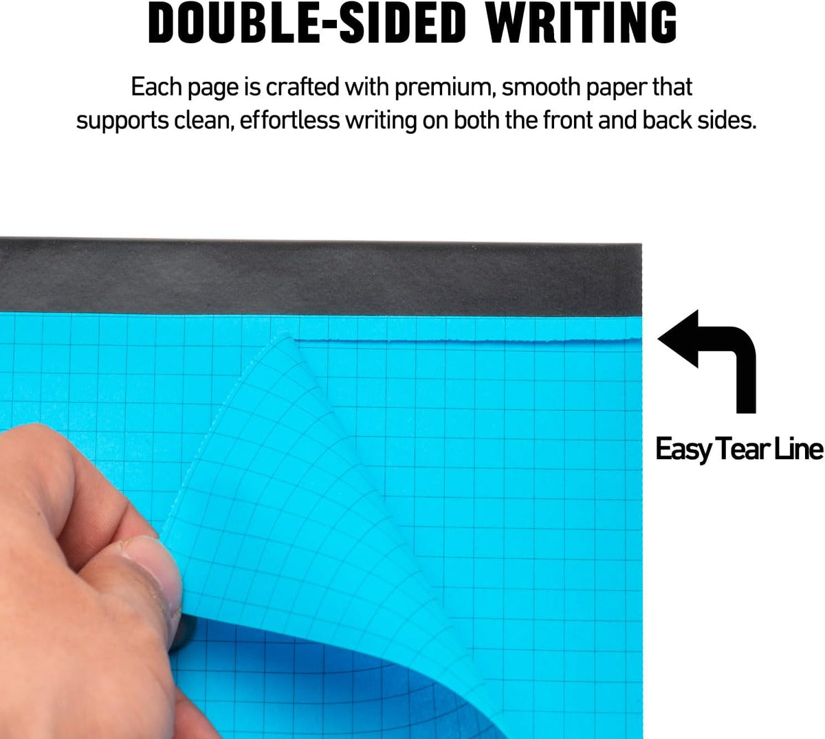 Colored Graph Paper Pad 8.5 x 11 Inches 7 Pack,30 Sheets Grid Notebook 4x4 Graph Ruled 7 Colors High Brightness Neon Pads Easy Tears Off 75 GSM/19 LB Paper for School,College,Office,Business
