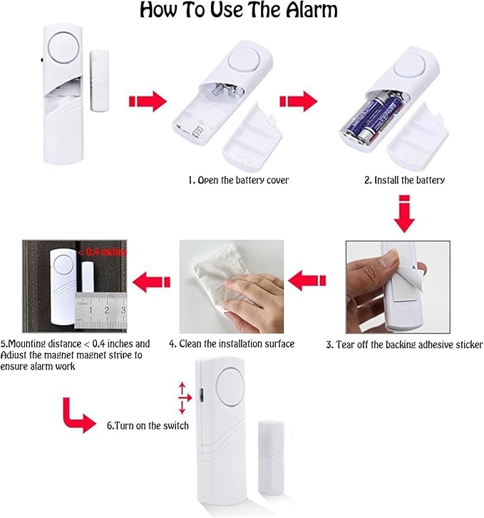 Door Window Alarm, 90DB Door Alarms for Kids Safety, Wireless Sensor Door Window Burglar Alarm-Window Pool Alarms for Home (20 Pack)