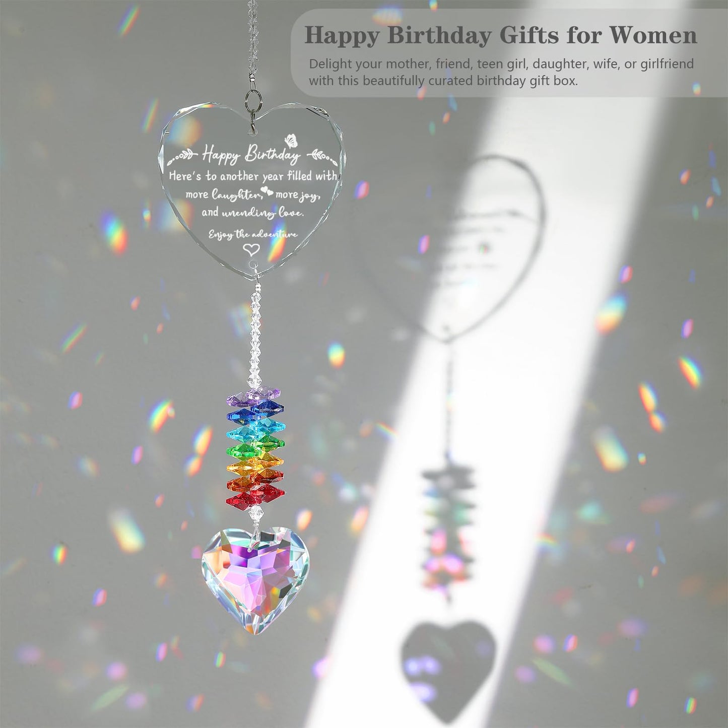 Birthday Gifts for Women, K9 Crystal Suncatcher Birthday Gifts for Friend Sister Mom