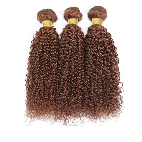 Giginger Bundles Human Hair 18 20 22 Inch Color 30 Light Brown Jerry Curly Wave Bundles Human Hair Unprocessed Quick Weave Soft Sewn In Hair Extensions for Black Women