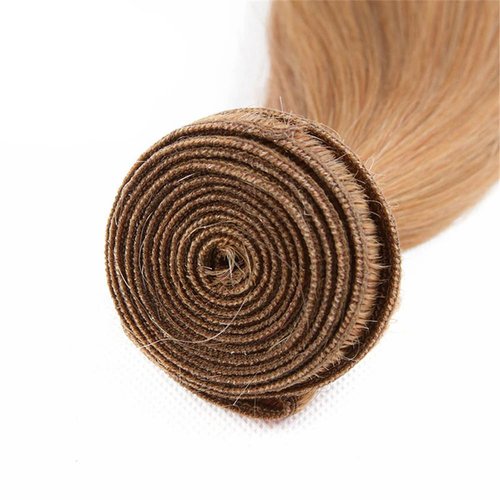 Biliisyff Color #27 Bundle Honey Blonde Straight Human Hair Bundles Brazilian Grade 8A Virgin Hair Extensions 24 24 24 Inch Double Weft 27 Straight Hair Weave