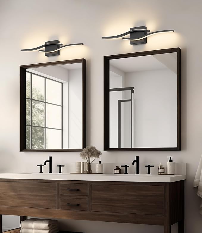 Joossnwell Vanity Light for Bathroom Lighting Fixtures Over Mirror Black Dimmable 5CCT Vanity Lighting Fixture Modern Bath Vanity Lights Bar 23 Inch Led Bathroom Sconces