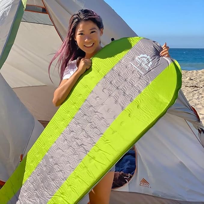Gear Doctors Self Inflating Camping Sleeping Pad for Camping 4.3 R Insulated Camping mats-1.5 in Must Haves Inflatable Foam air Sleep mat Self Inflating air Mattress for Camping cot pad Tent Floors