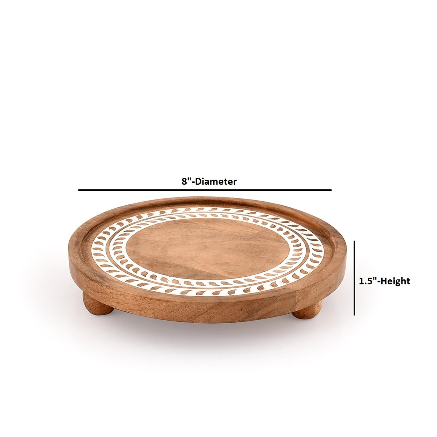 Hanol Pedestals Acacia Wood – Farmhouse Display Stands Round Minimalist Décor for Plants, Candles & Home Décor (Set of 2) ( 8" X 8"" X 1.5"")"