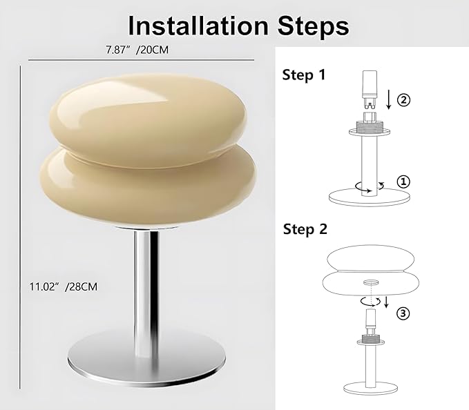 Mushroom Lamp Table Lamp for Night Stands,Mid Century Modern Desk Lamps for Bedroom, Vintage Dimmable Bedside Small Lamps, Cute Cool Home Room Aesthetic Decor for Living Room (Green)