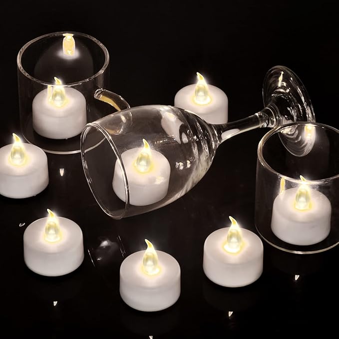 Tea Light Candles with Remote Control,Flickering Flameless LED Candle,Long Lasting 400+Hours,Battery Operated with Timer for Home Decoration Seasonal &Festival Celebration WarmWhite (24pcs)