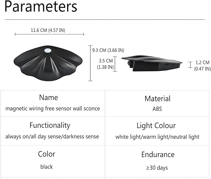 Indoor Wall Sconce 2 Pack Motion Sensor LED Wall Sconce Magnetic Wall Lamps Outdoor Wall Light Porch Lights for Bedroom, Living Room, Hallway, 3000/4000/6000K