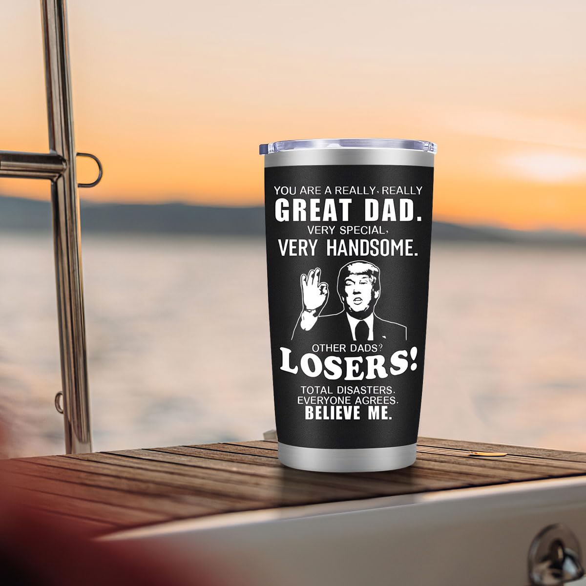LEIOH Fathers Day Dad Gifts from Daughter Son,Dad Birthday Gifts,Fathers Day Birthday Gift for Men Papa Grandpa Uncle Stepdad,20 oz Tumbler Mug Black