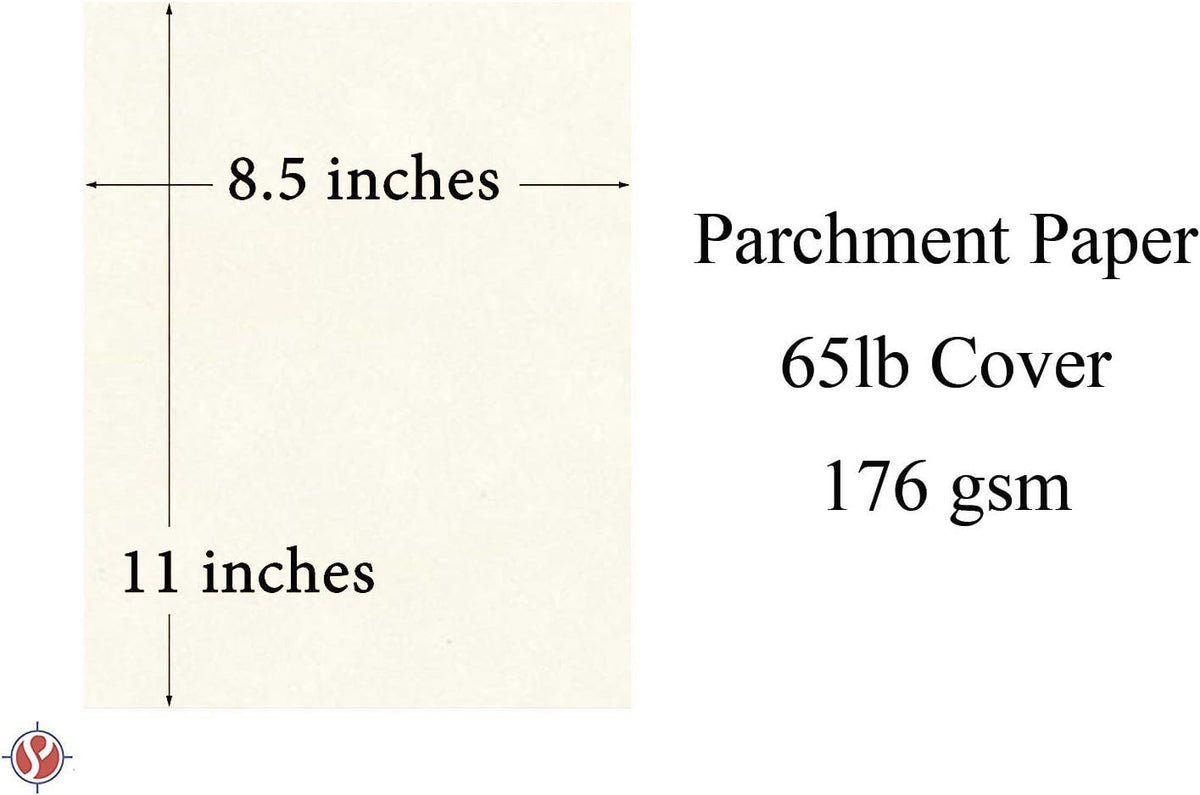 New White Stationery Parchment Recycled Paper | 65Lb Cover Cardstock | 8.5” x 11” Inches | 50 Sheets Per Pack