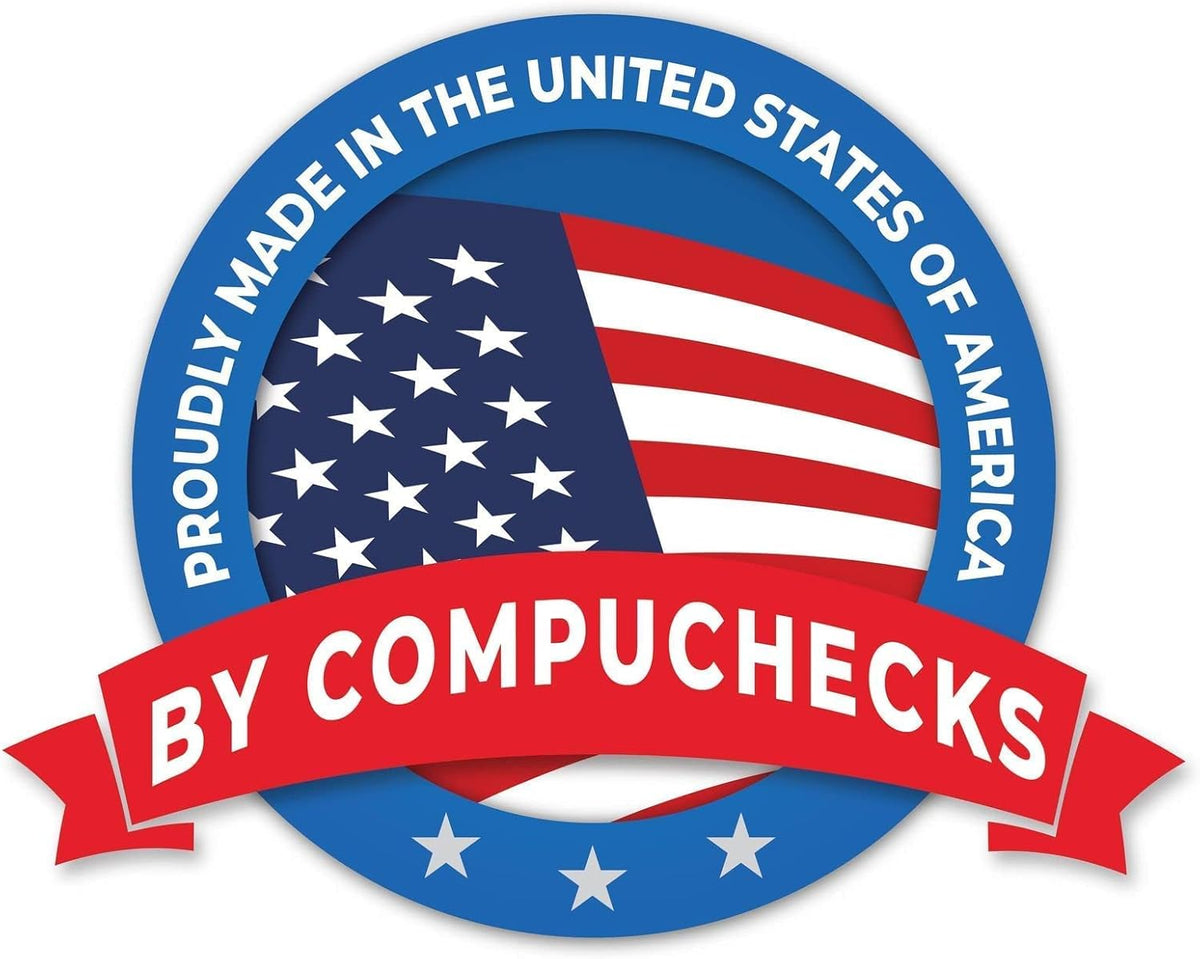 Compuchecks Top Blank Check Paper - 250 Pack, Quick-Books & Laser Printer Compatible - Security Business Checks with Voucher - 8.5" x 11" Blue/Red Prismatic
