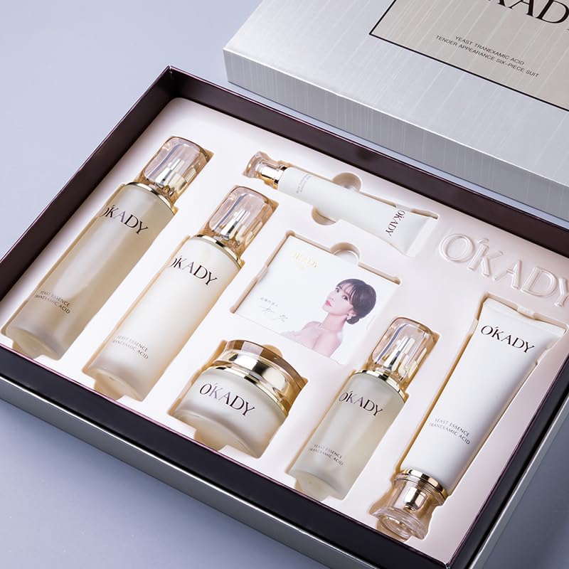 OâKADY Face Skincare Sets Anti Aging Beauty Products Skin Care 6-piece For Women Skincare Kits With Cleanser,Toner,Serum,Eye Cream,Lotion,Facial Cream,Primer Cream Travel Kit For Wife Mom