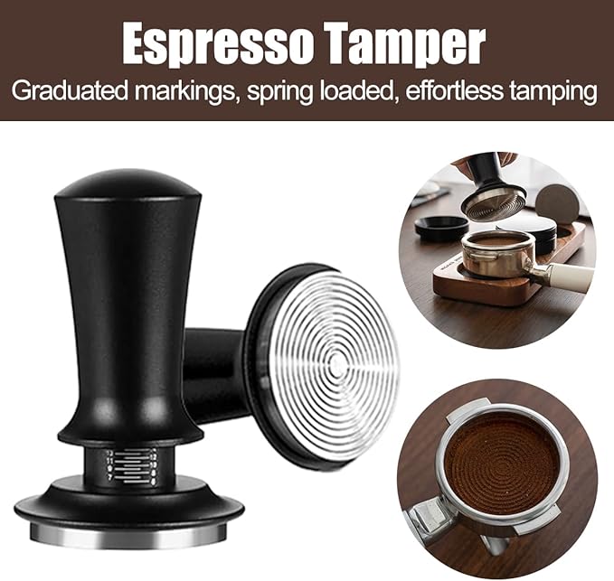 7 PCS Espresso Accessories Kit, Espresso Tamping Station, Coffee Tamper, Coffee Distributor, WDT Tool, Puck Screen, Dosing Funnel, Cleaning Brush, Barista Tools Set (58mm)