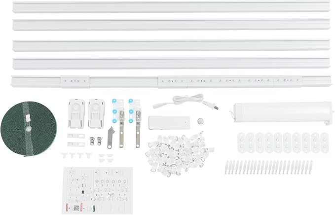 Smart Curtains System, Motorized Curtain Track 47-244 inch Adjustable Length, Motorized Rod with Remote Control, Ceiling and Wall Mount, Automated Curtain Track System (85-204.7in)
