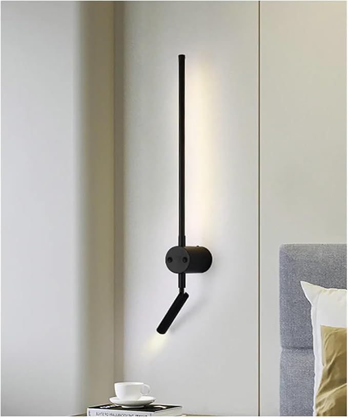 Minimalist Lines LED Wall Lamp Bedroom Decoration Indoor Living Room Fixture Black Wall Lights Stair Hallway Background Sconces,Energy Conservation Wall Light