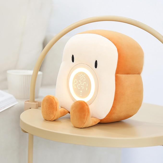 Toast Lamp,Bread LED Alarm Clocks | Multifunctional Dimmable Bedside Lamp, Home Decorations for Kids Teens Room Decor Desk Accessories