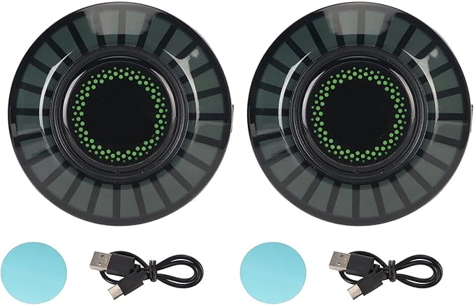 Interior Car Lights, 2PCS Magnetic RGB Rhythm Ambient Lamp, 32 Bits Color Changing, App Control, Music LED Rhythm Light for Car Home