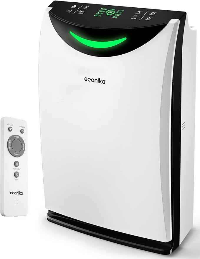 4 in 1 Humidifier and Air Purifier in One Large Room – HEPA Air Purifier and Humidifier Combo with UV Light, Quiet for Bedroom and Living Room – Whole House Large Room Cleaner