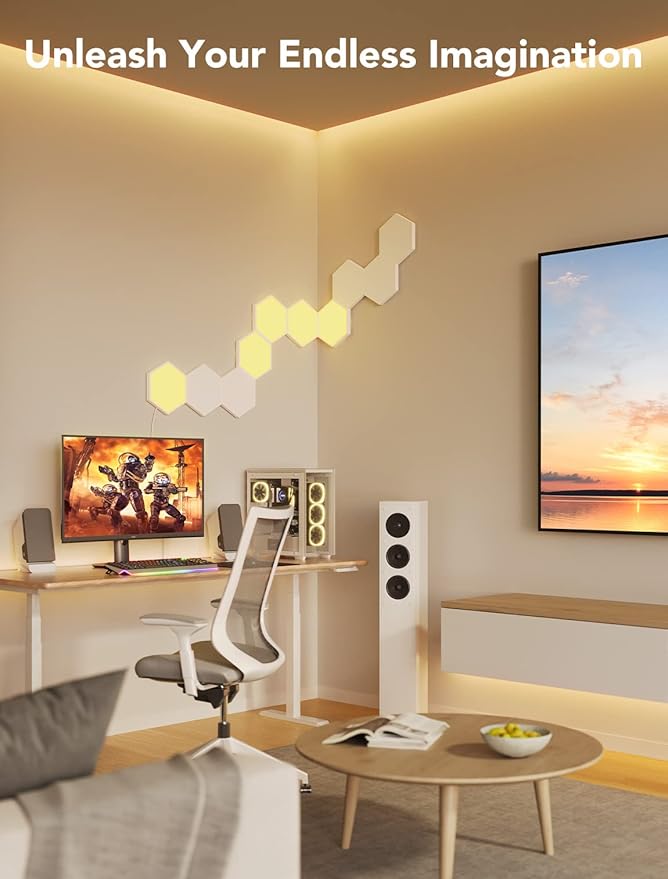 Govee RGBIC LED Lights, Wi-Fi Smart Home Creative Wall Lights with Music Sync, Compatible with Alexa Google Assistant for Indoor Gaming Decor