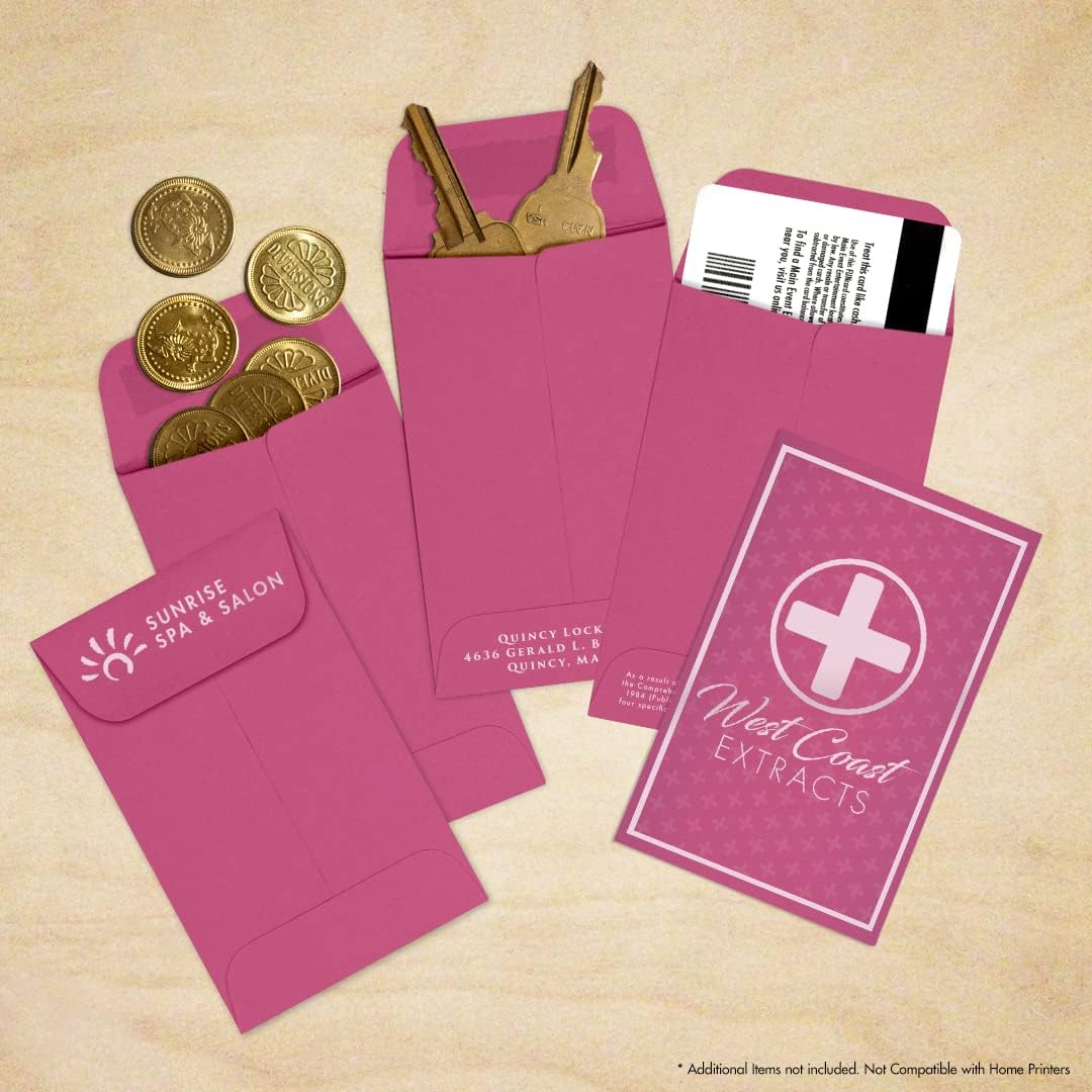 LUXPaper #1 Coin Envelopes | 2 1/4" x 3 1/2" | Magenta Pink | 80lb. Text | 1,000 Qty