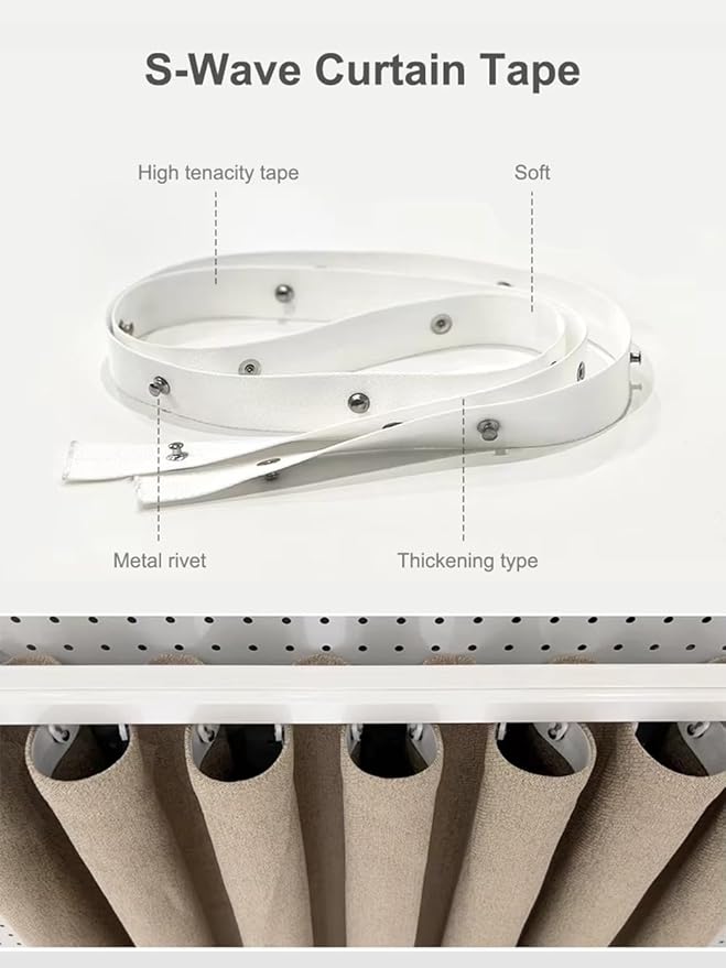 Control4 Native Smart Motorized Curtain Track Kit, 4000mAh Battery Automatic Curtain Opener, Pre-assembled Electric Rail for S-Fold Ripple Fold, Remote Support (7 meters (275.6 inches))