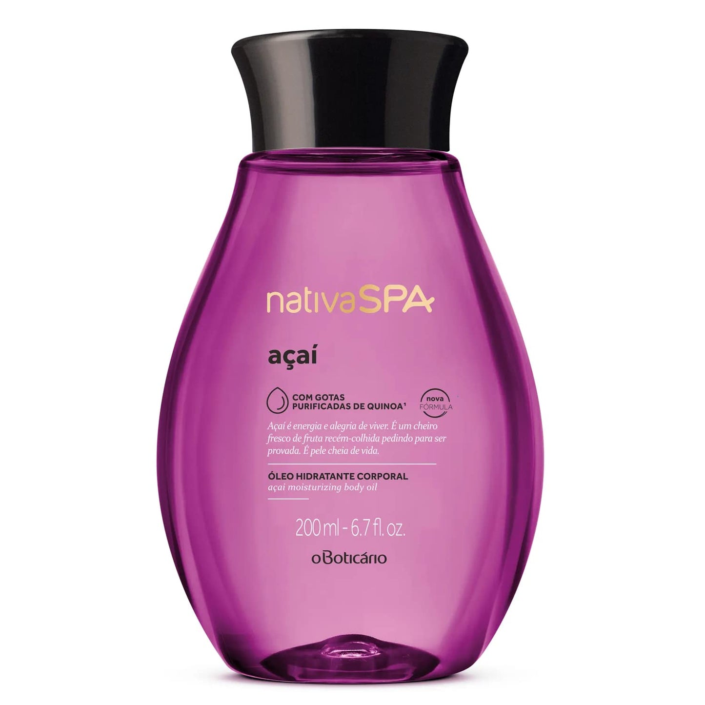 Nativa SPA by O Boticário, Açaà Body Oil, Scented Moisturizer, 6.8 Ounce