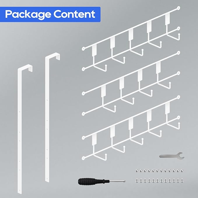 Over The Door Hooks for Hanging, 14 Hook Over Door Hanger and Towel Rack for Bathroom