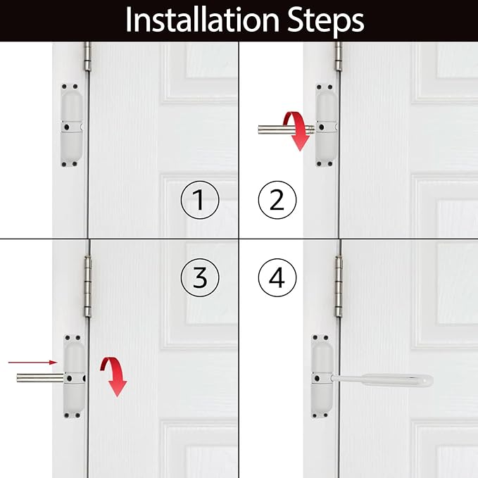 2PCS Automatic Door Closer Safety Spring Door Closers, 4-1/2"or 3-1/2” Adjustable Closing Door Hinge Black & White Door Closer Auto for Self-Closing, Residential, Commercial (White)