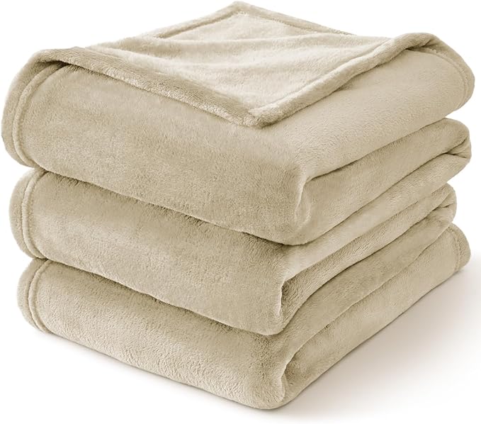 BEDELITE Fleece Blanket Twin Size Linen Throw Blankets for Couch & Bed, Luxury Plush Cozy Fuzzy Blanket 60x80 inches, Super Soft Warm Lightweight Throw Blanket for Travel Camping