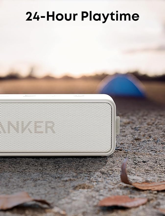 Soundcore Anker 2 Portable Bluetooth Speaker with Stereo Sound, Bluetooth 5, Bassup, IPX7 Waterproof, 24-Hour Playtime, Wireless, Speaker for Home, Outdoors, Travel