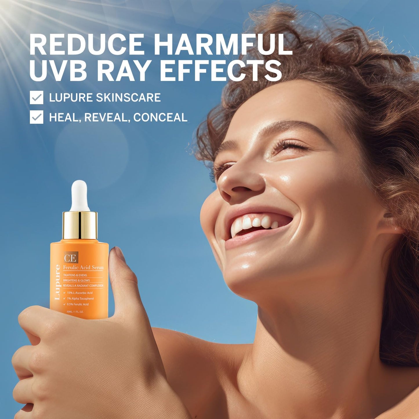 Vitamin C Face Serum: Anti Aging Super Vit C Facial Serum with Ferulic Acid Pure L-Ascorbic Acid, Vitamin E and Hyaluronic Acid for Dark Spots and Skin Care