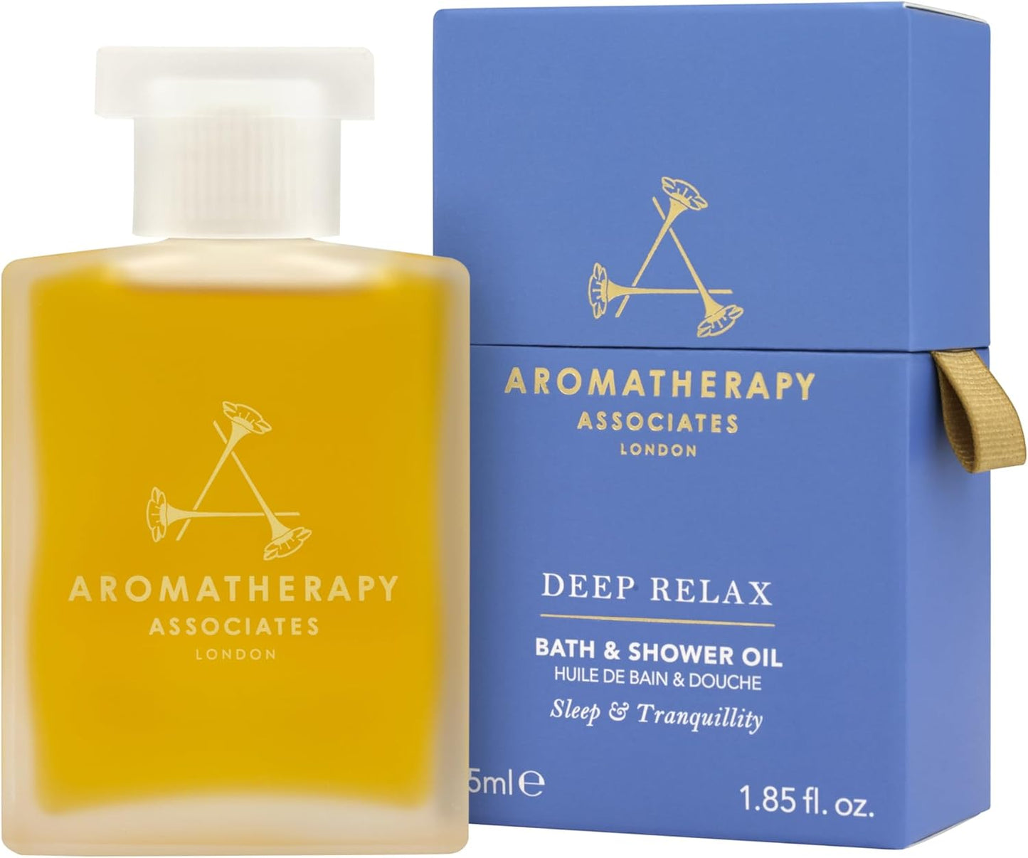 Aromatherapy Associates Deep Relax Bath and Shower Oil â Natural Hydrating Oil with 3 Essential Oils to Relax Mind, Body, and Promote Sleep (1.86 oz)
