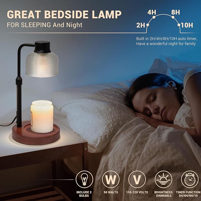 KLL Candle Warmer Lamp with Timer: Christmas Gifts for Women - Birthday Gifts for Women Mom - Vintage Home Decor - House Warming Gifts for New Home - Wax Warmer for Jar Candles