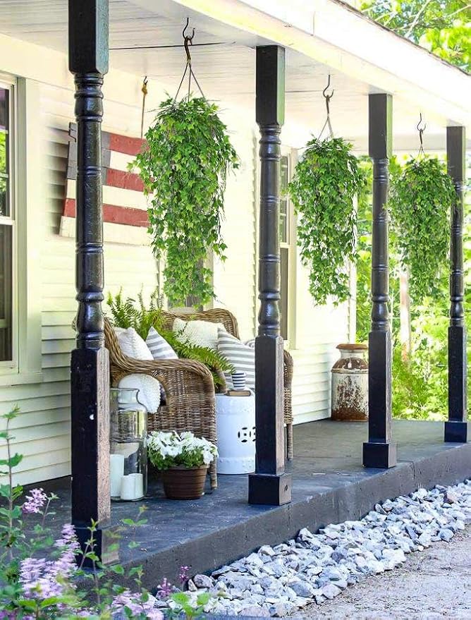 RECUTMS Artificial Plant Faux Plant Ivy Greenery Fake Hanging Plants Faux Greenery Plant Fake Ivy Leaf UV Resistant for Indoor Home Decor Outdoor Garden Yard Porch Wall Decoration 3 Packs(Green)