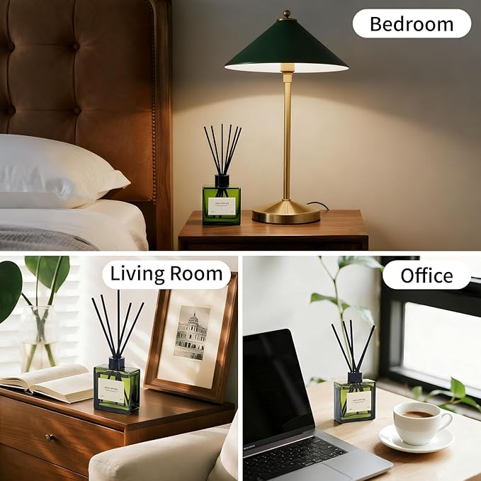 Reed Diffuser, 4 oz Citrus Grove Scent Diffuser with 10 Sticks, 90 Days Long Lasting Reed diffusers for Home, Elegant Fragrance for Bathroom Bedroom Office Decor, Air Fresh