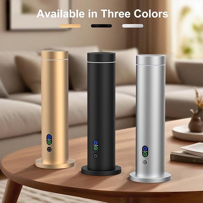 Waterless Diffuser, 1000 Sq.Ft Coverage, Essential Oil Diffuser– Plug-in Only, Remote Control, Adjustable Mist Mode, Mood Lights Aromatherapy Diffuser for Home, Large Room, Office, Hotel, Black