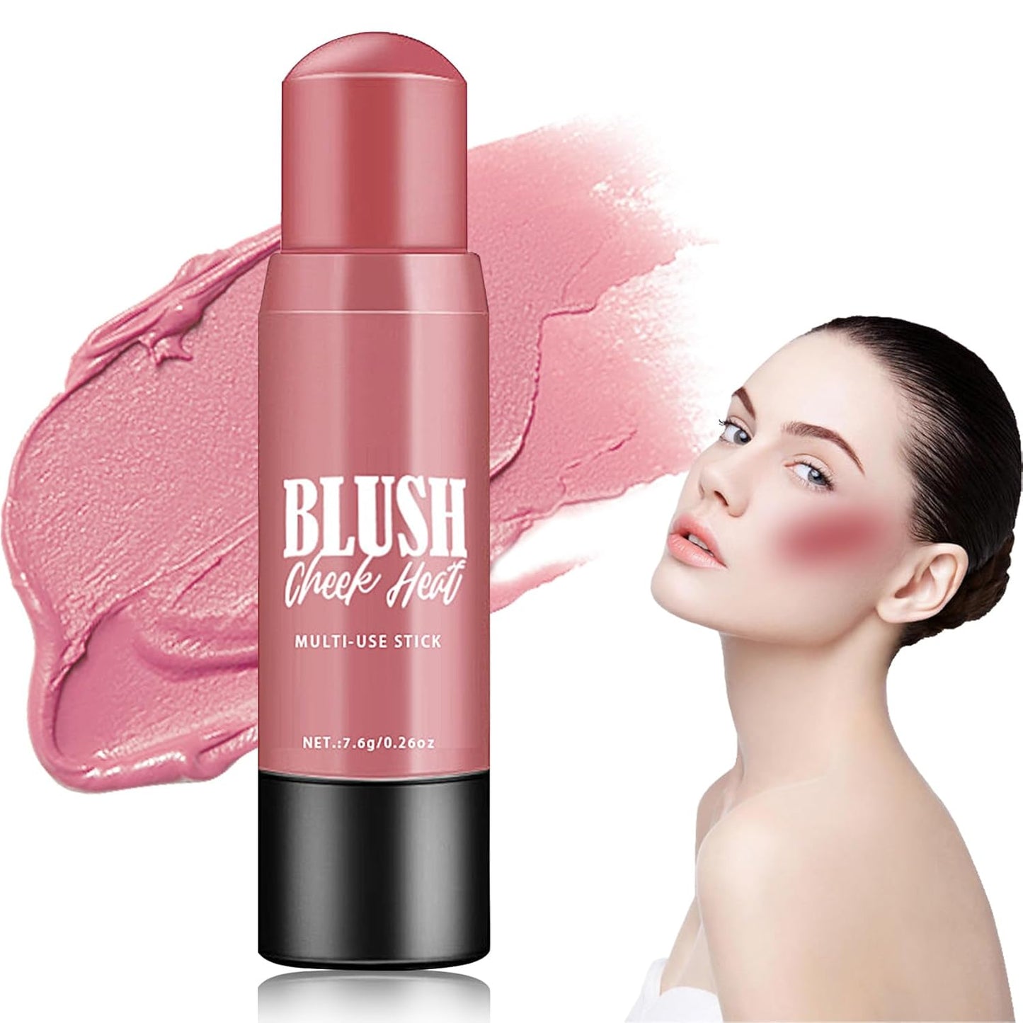 Cream Blush Stick Makeup,Blush Stick for All Skin Tones,Easy to Color,Soft Long Lasting Lightweight Blush Face Makeup Stick,Waterproof Multi Stick for Cheeks & Lip & Eyesï¼#102ï¼