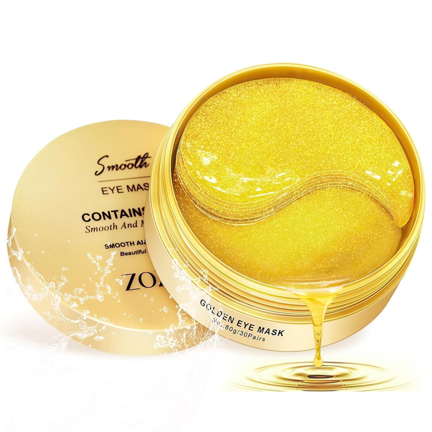 24K Gold Under Eye Patches-120 Pcs,Eye Mask Pure Gold Anti-Aging Collagen Hyaluronic Acid Under Eye Mask for Dark Circles, Puffiness & Wrinkles Refresh Your Skinï¼Goldï¼