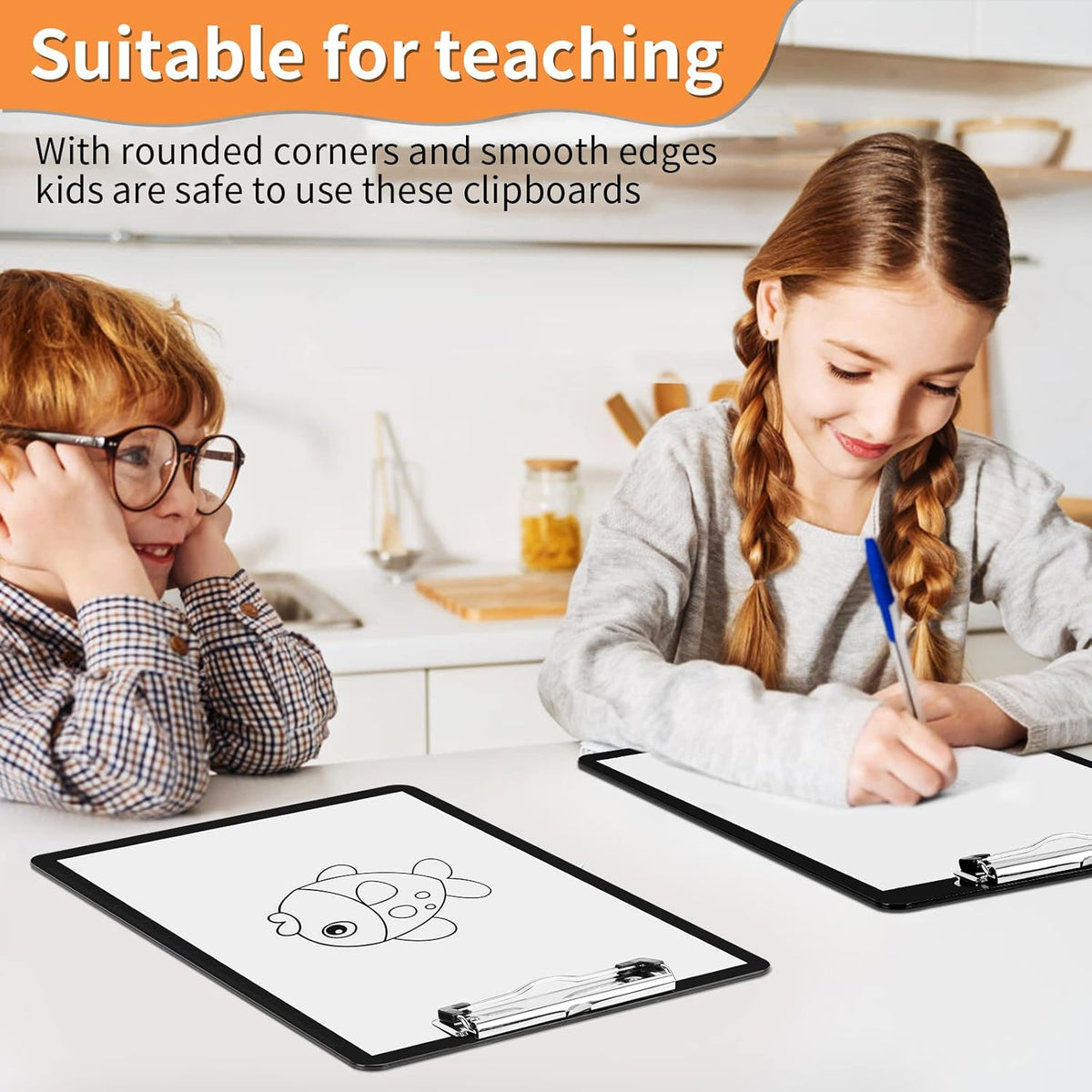 Black Clipboards, PANDRI 6 Pack Plastic Black Clipboards with Low Profile Clip 12.5 x 9 Standard Letter Size Clipboard for classrooms Office
