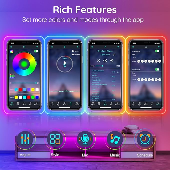 AILBTON 150Ft Neon Rope Lights,Flexible Led Rope Lights Control with App/Remote,Multiple Modes Rope Lights,IP65 Outdoor RGB Led Neons Lights,Music Sync Gaming Led Neon Light Strip for Bedroom Decor