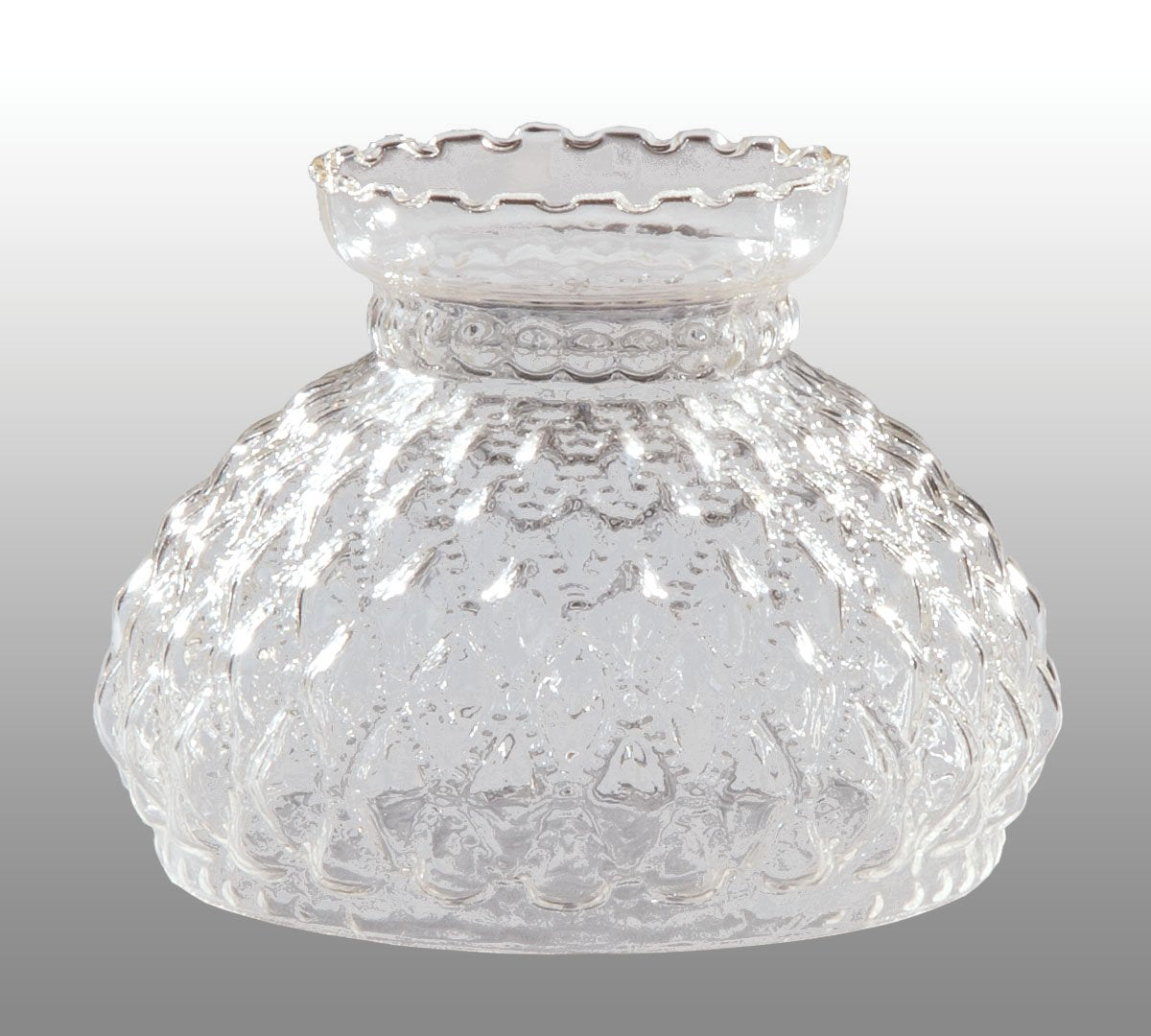 B&P Lamp® 7" Crystal Clear Diamond Quilted Patter Student Shade with Crimped Top"
