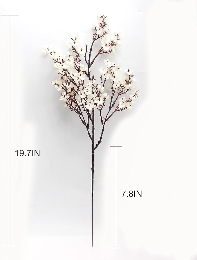JAKY-Global Babys Breath Fabric Cloth Artificial Flowers 12 Bundle European Fake Silk Plants Decor Wedding Party Decoration Bouquets Real Touch DIY Home Garden(White 12Bundles)