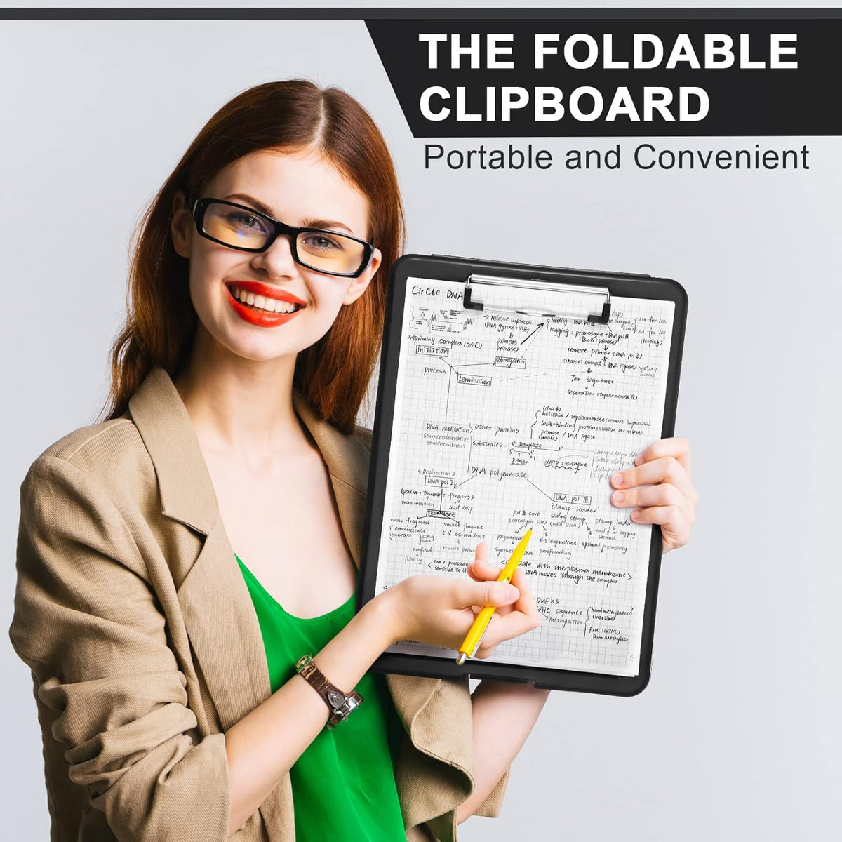 20 Pcs Clipboard with Storage Plastic Nursing Clipboard 9.5 x 13.5 Inch with Low Profile Clip Foldable Clip Board with Storage for Home Office Back to School Supplies